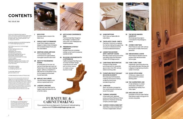 Furniture and Cabinetmaking 308 Contents